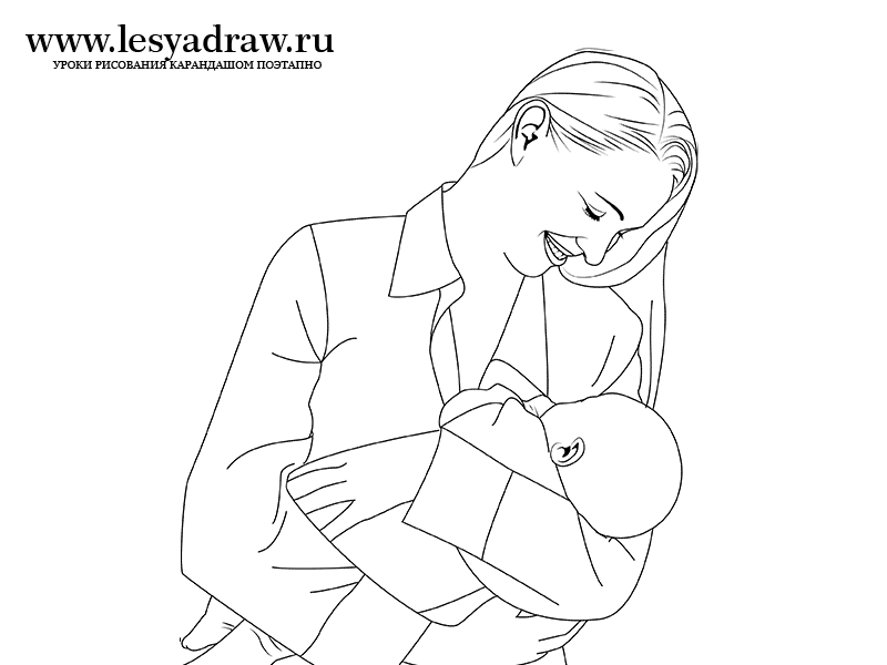Рисунок мамы для срисовки