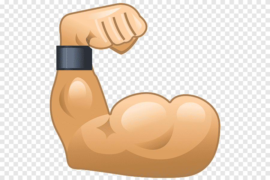 Смайлик рука с мускулами