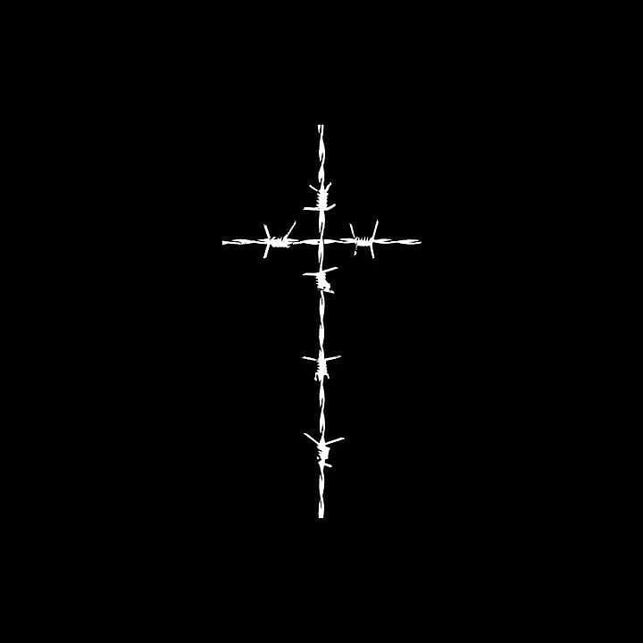 Перевернутый крест на белом фоне