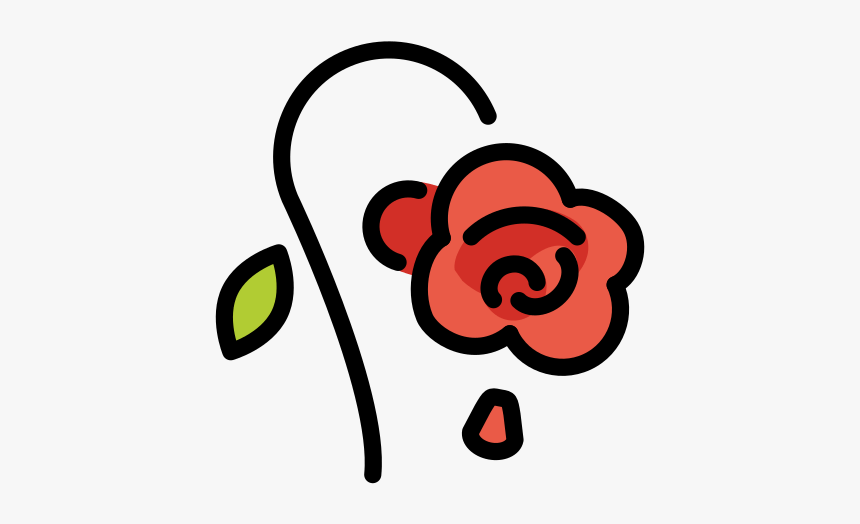 Стикер роза с упавшим лепестком