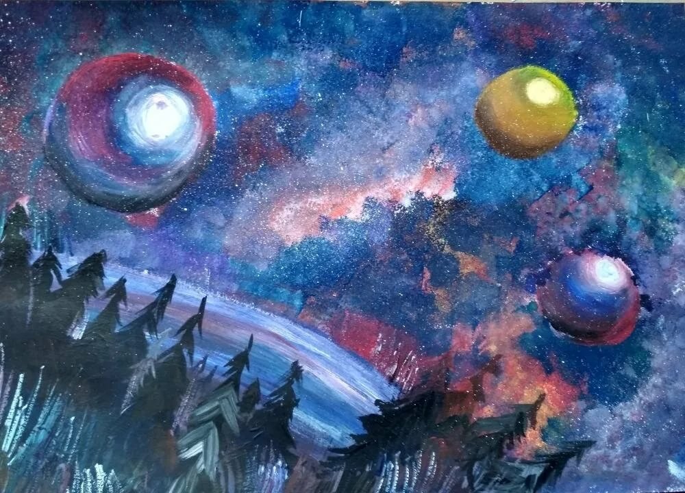 Чарльза Айвза космический пейзаж рисунок