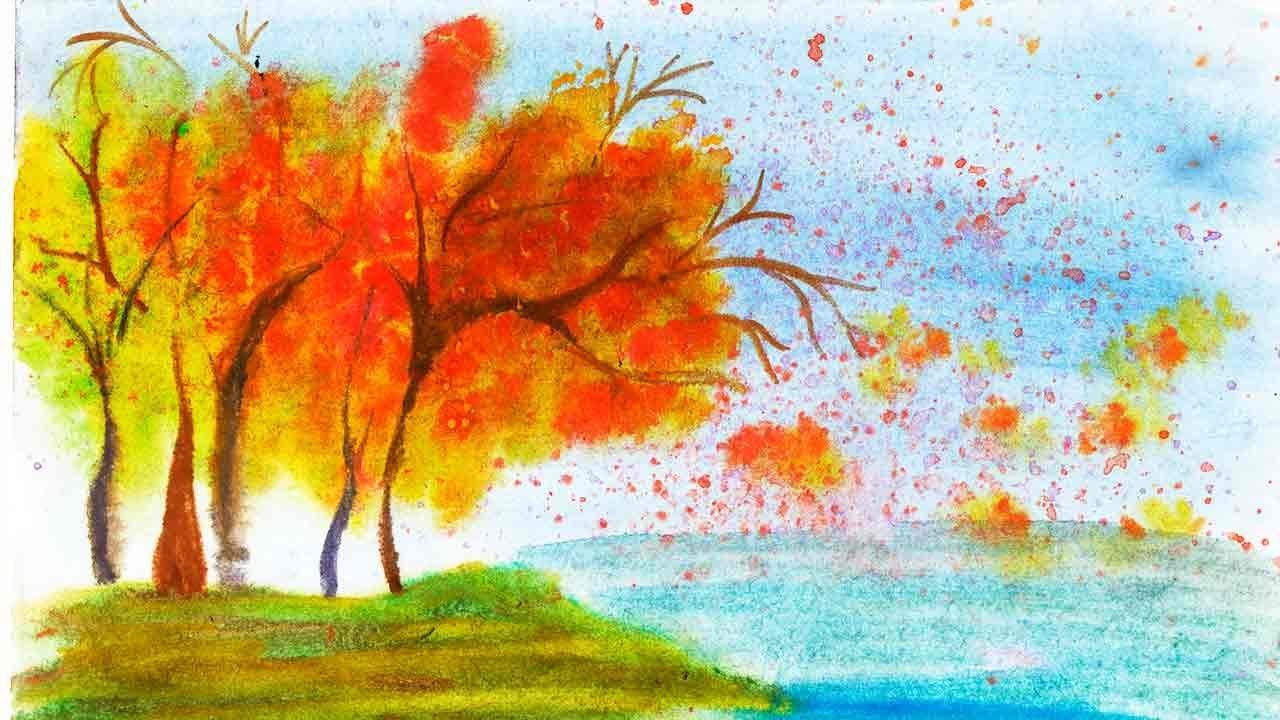 Рисование осеннего пейзажа