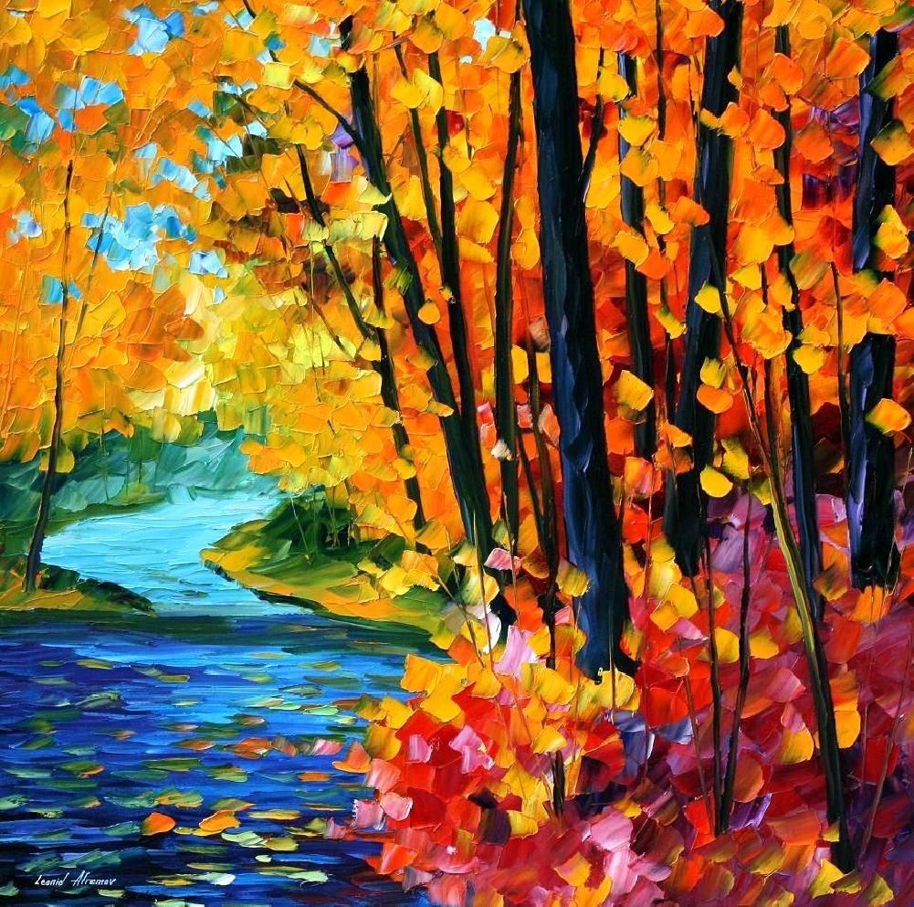 Афремов лес осень Горная река