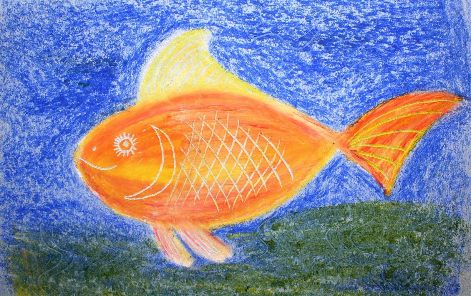 Детские рисунки Золотая рыбка