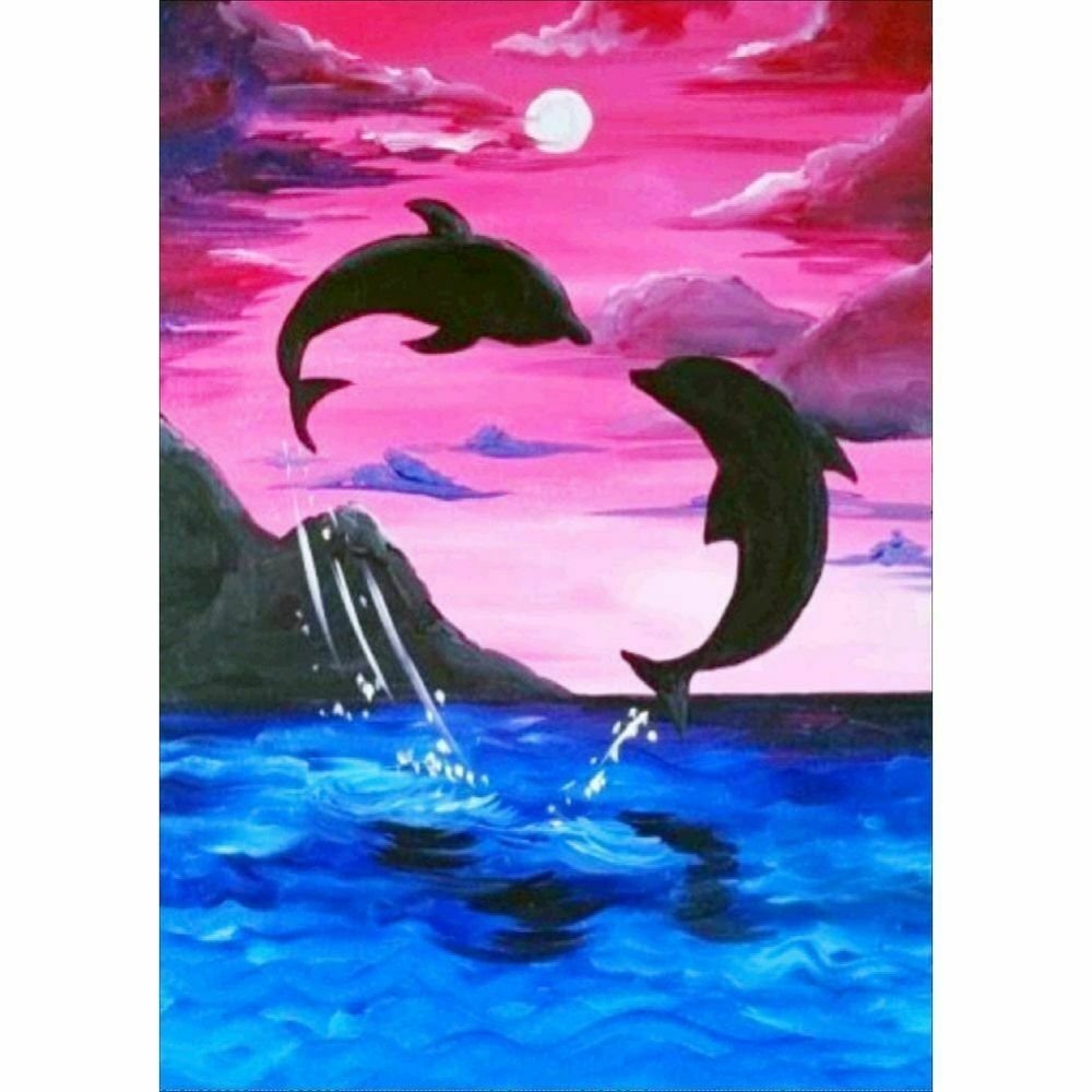 Дельфины рисование для детей