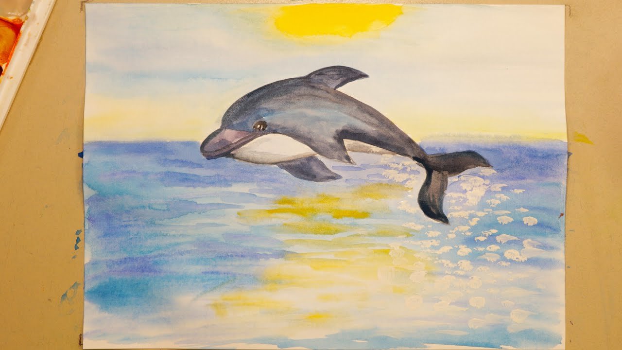 Дельфин гуашью