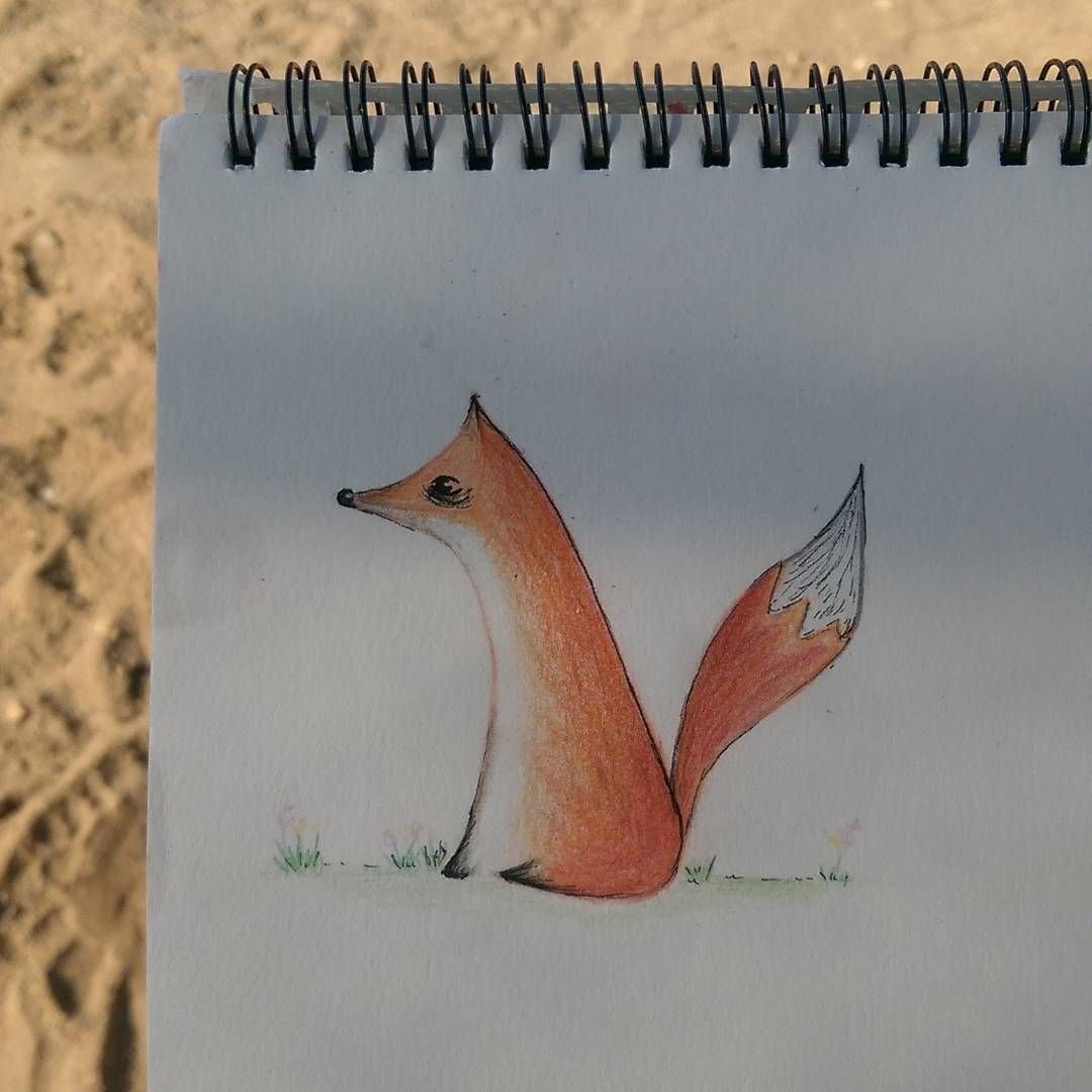 картинки для срисовки карандашом легкие лиса