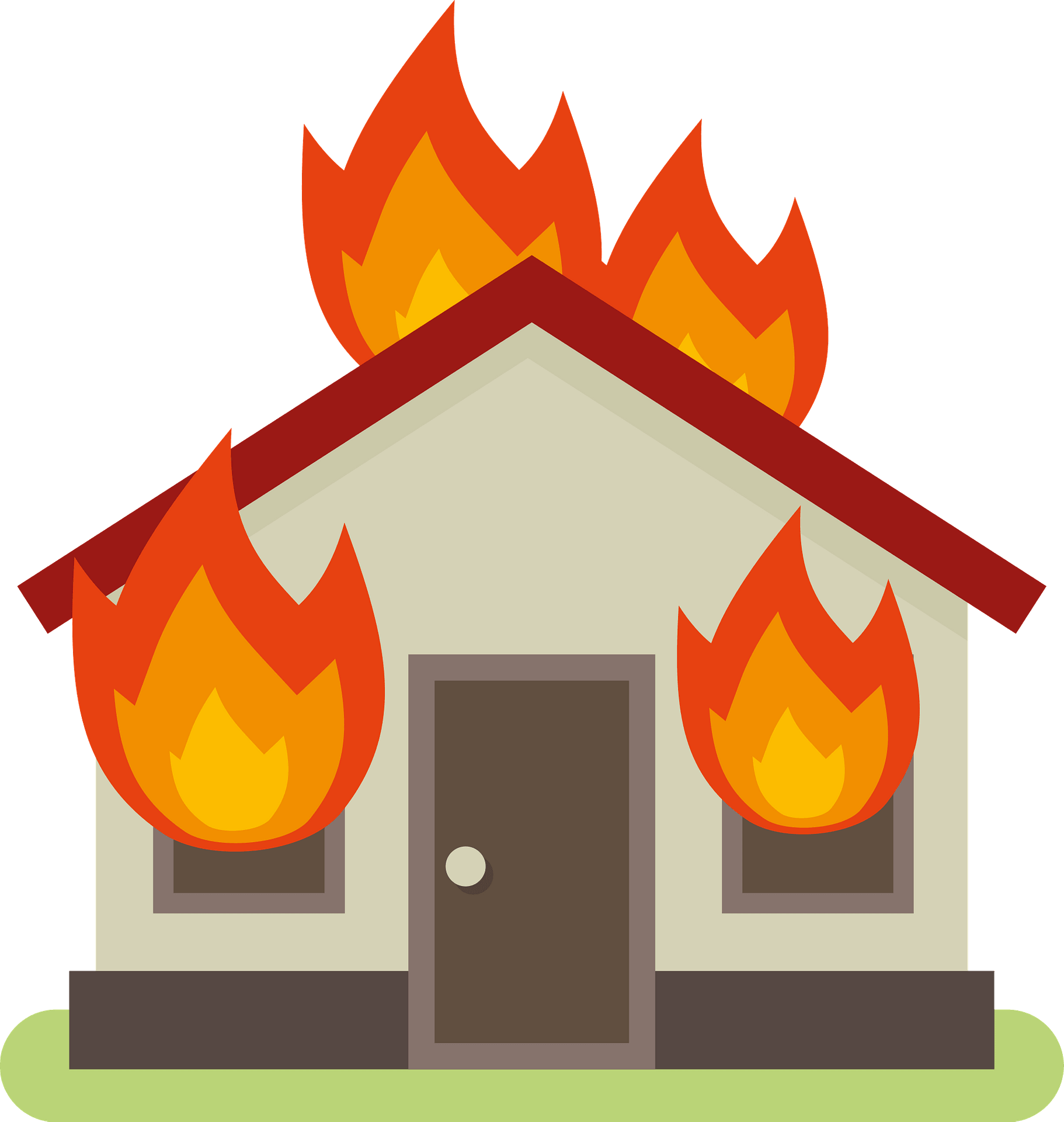 Нарисовать горящий дом