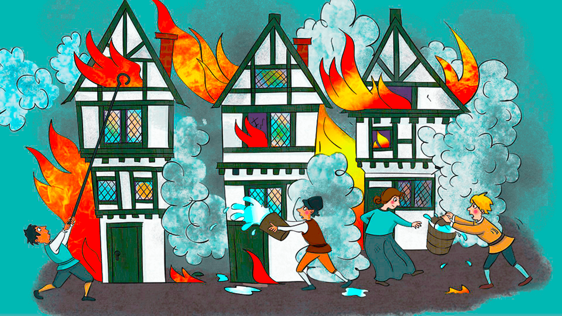 Дом в огне для детей