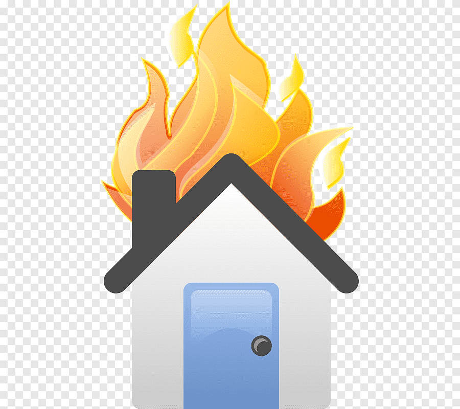 Дом горит вектор