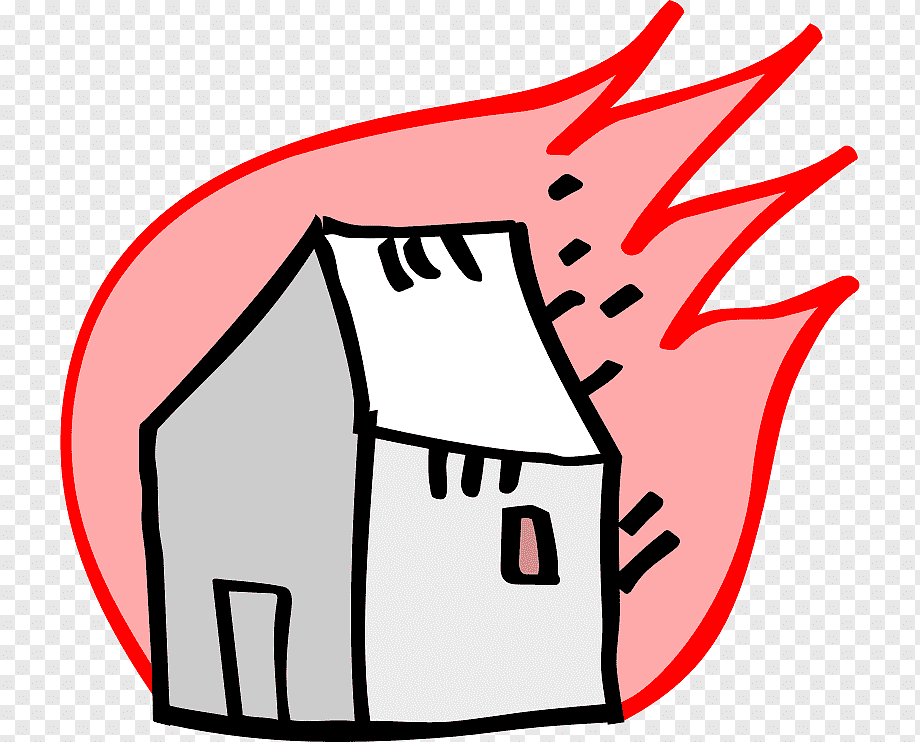 Дом горит рисунок