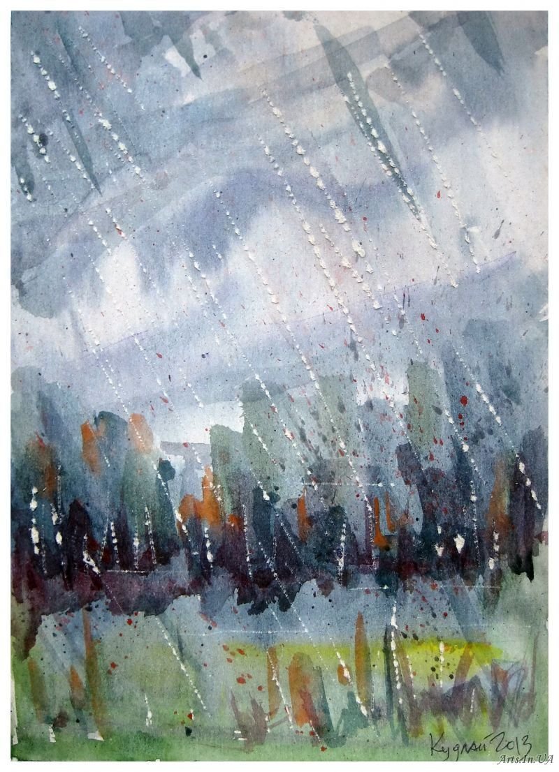 Дождь рисунок акварелью (49 фото) скачать бесплатно