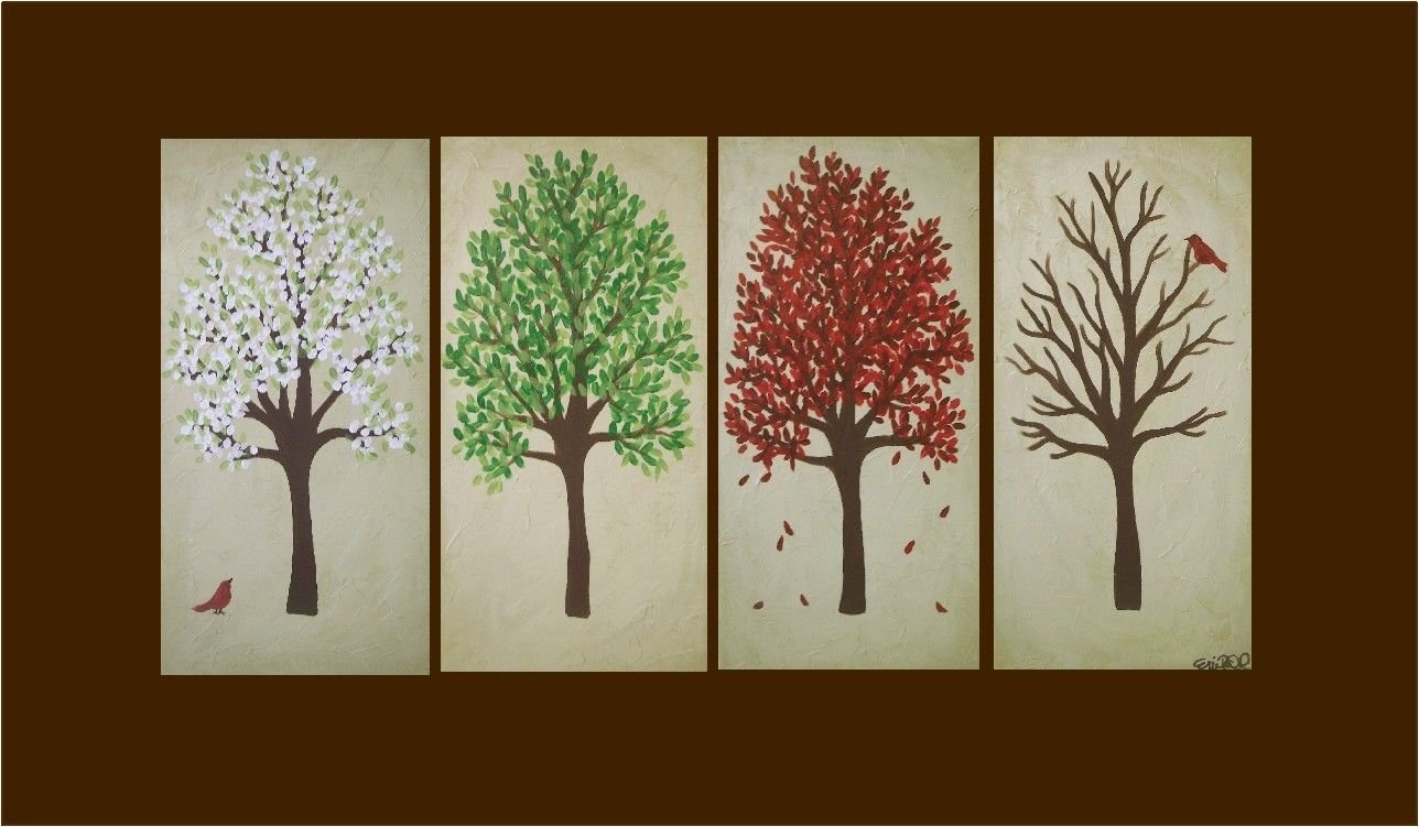 Дерево в разных техниках рисования