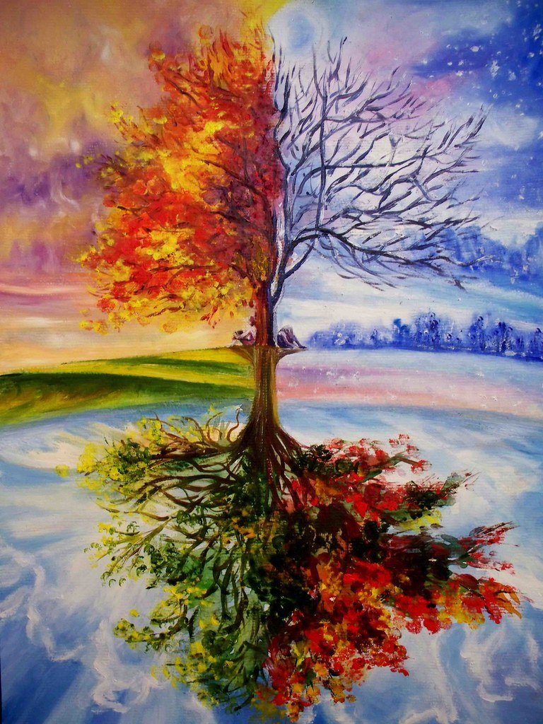 Красивое дерево красками