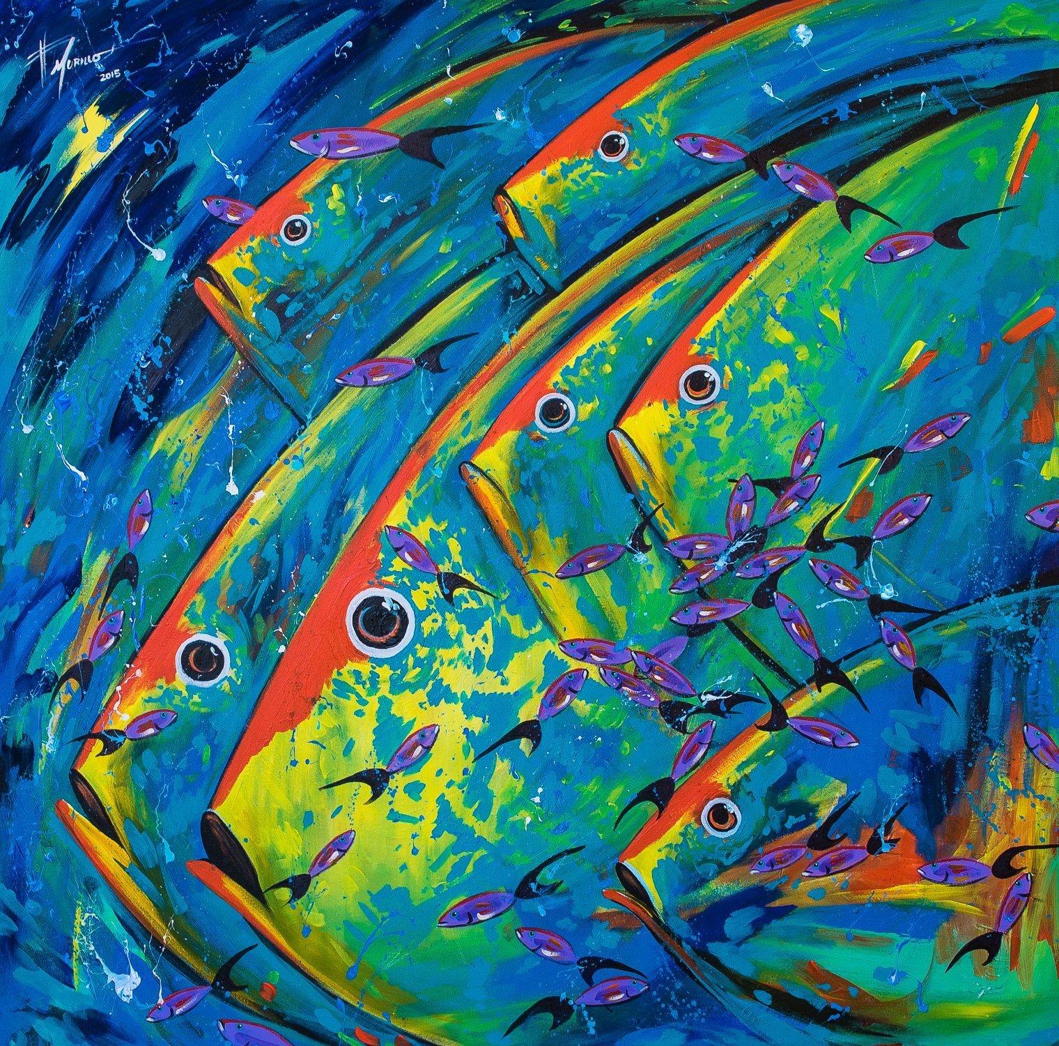 Рыбы живопись абстракция Felix Murillo