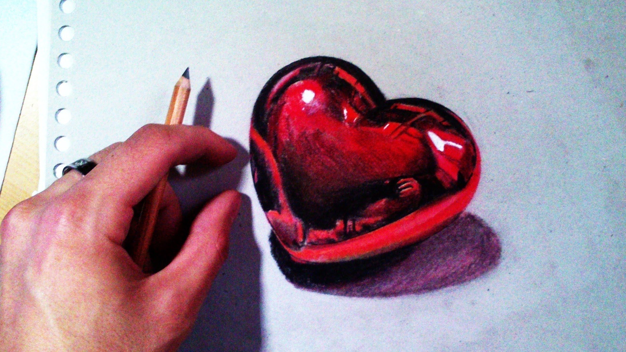 Объемное сердце рисование