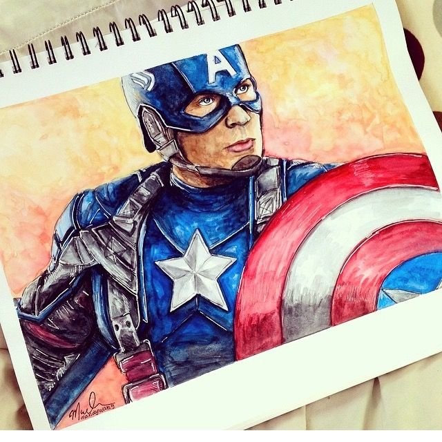 Марвел Капитан Америка срисовка