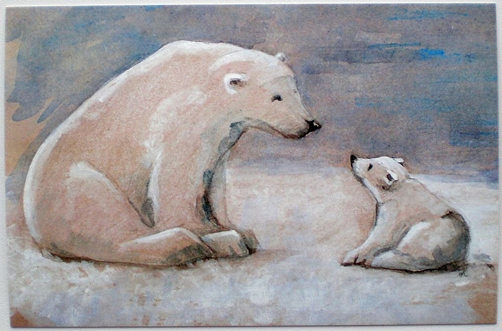 Белый медведь правополушарное рисование
