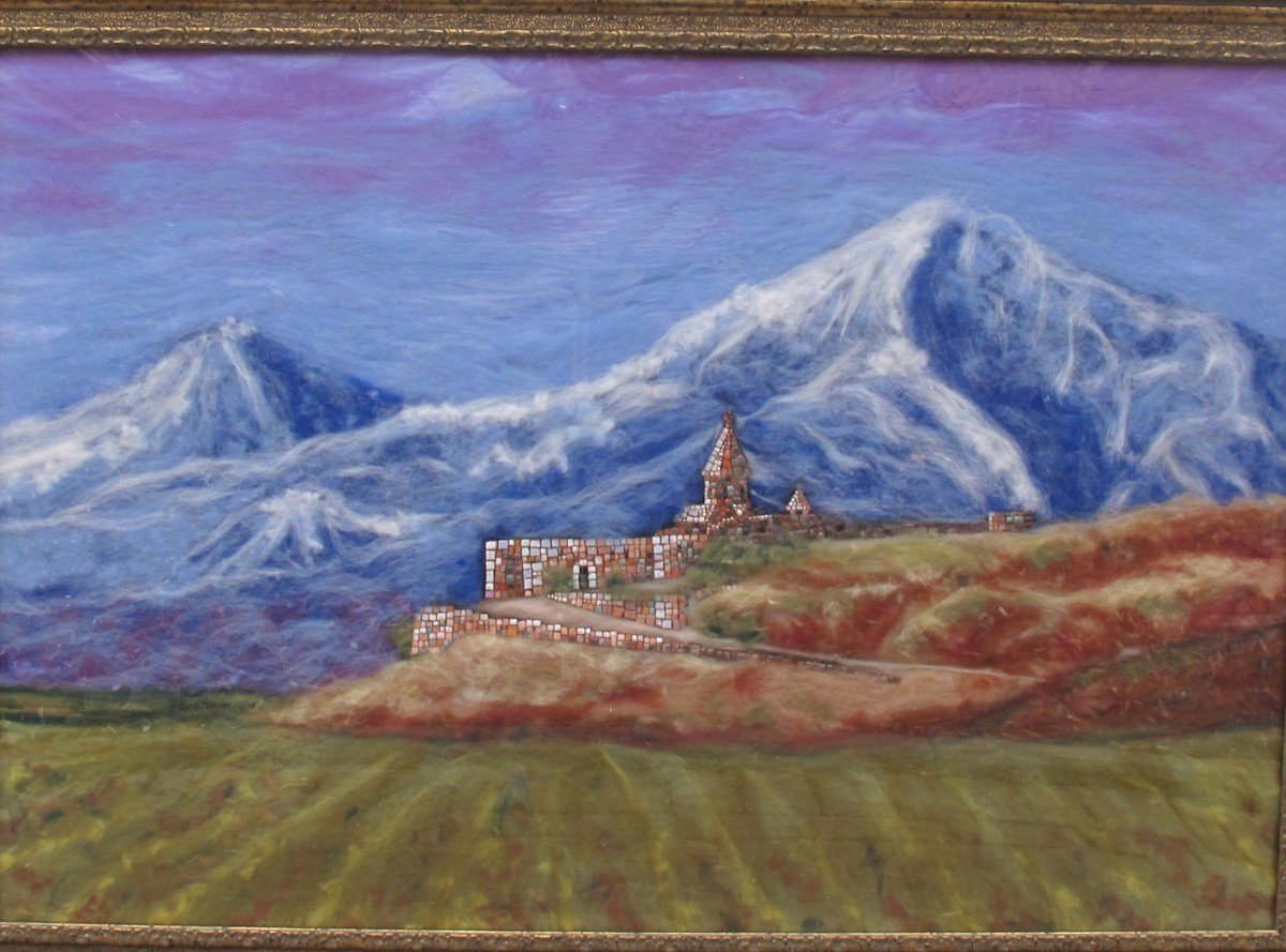 Город Арарат в Армении рисование