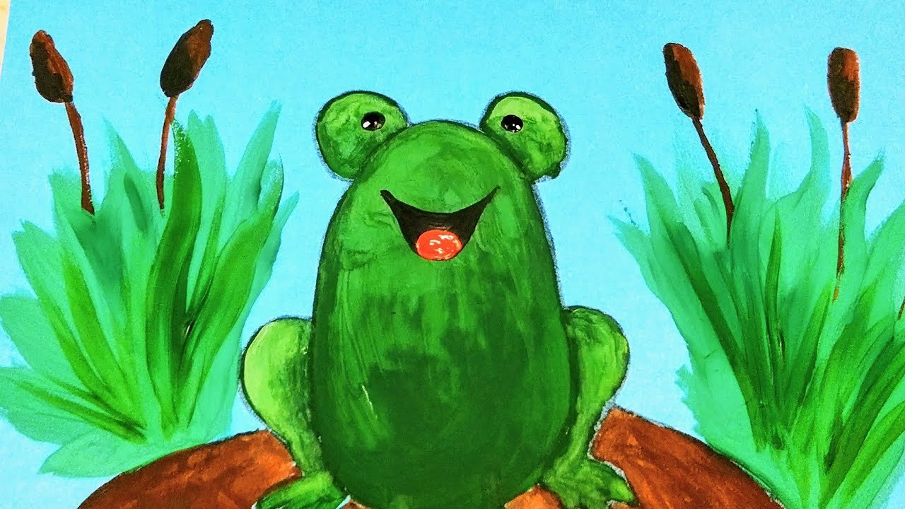Лягушонок для рисования для детей