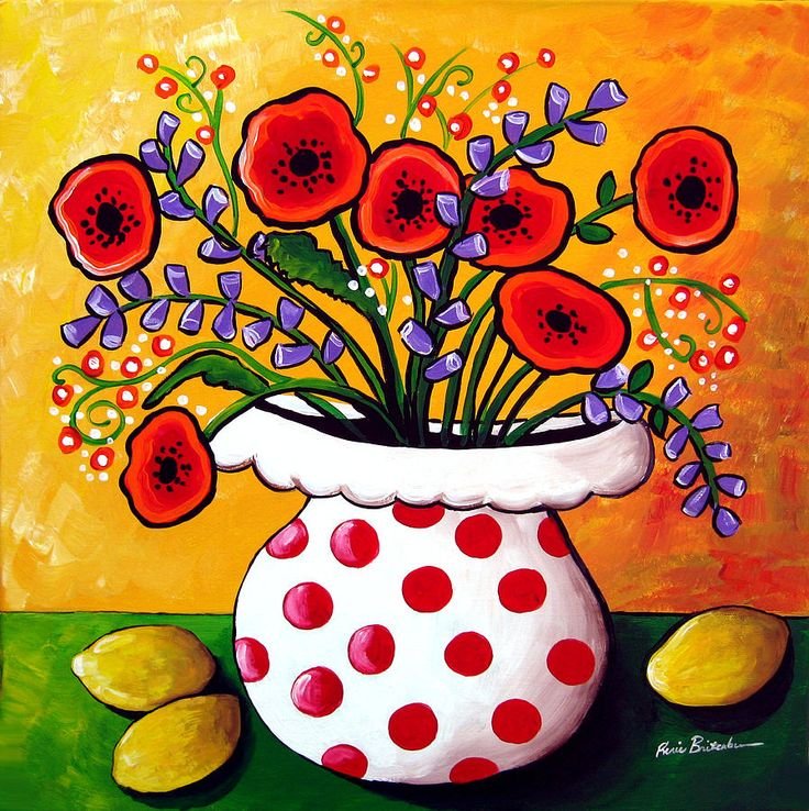 Рисование ваза с цветами для мамы