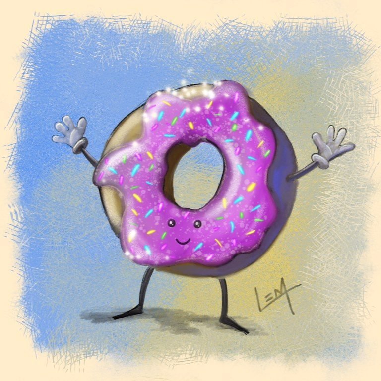 Рисунок гуашью пончики