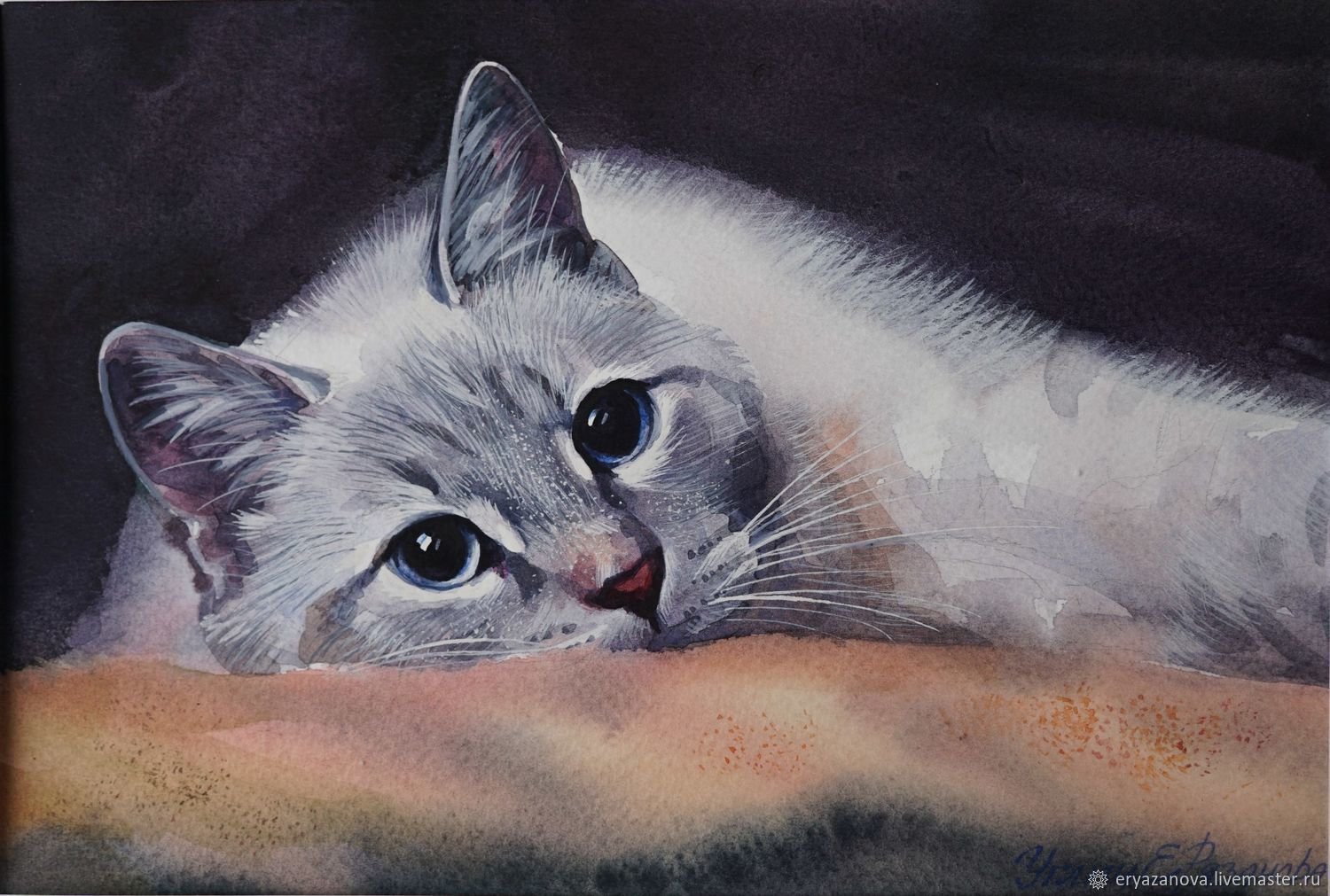 Картина Екатерины Рязановой кошка