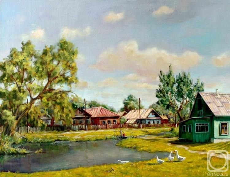 Деревня рисунок маслом (50 фото) скачать бесплатно