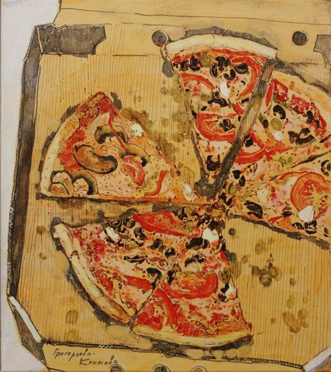 Пицца в картинах художников