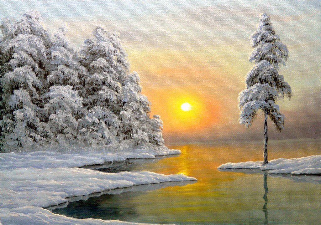Картины художников пейзажистов зима Алексеев Сергей