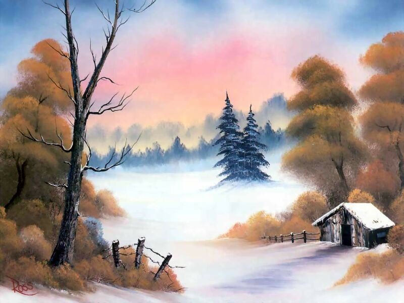 Зима картины Боба Росса