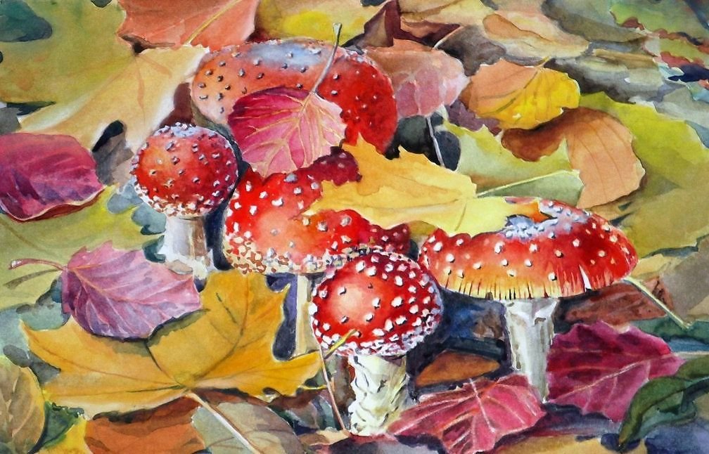 Осенняя композиция гуашью