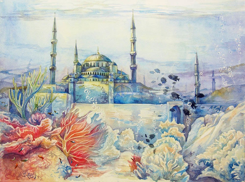 Мечеть акварелью