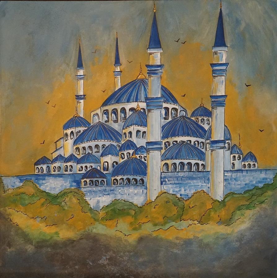 Турецкий художник голубая мечеть
