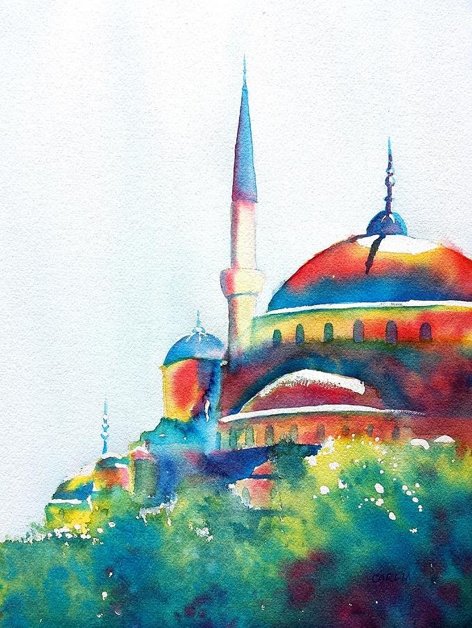 Акварель живопись мечетей