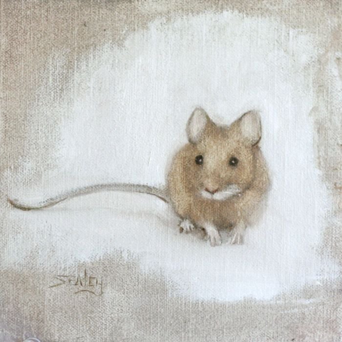 Мышь акварелью