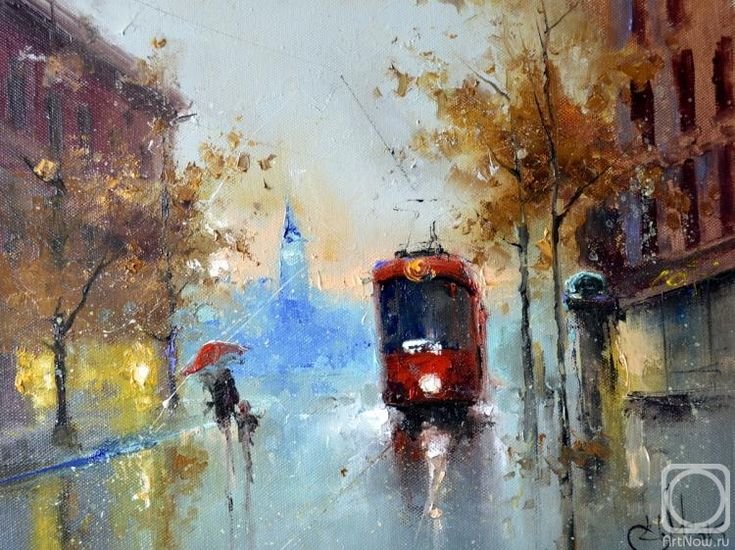 Игорь Медведев художник картина трамвай