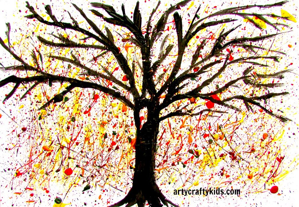 Осеннее дерево рисование необычное