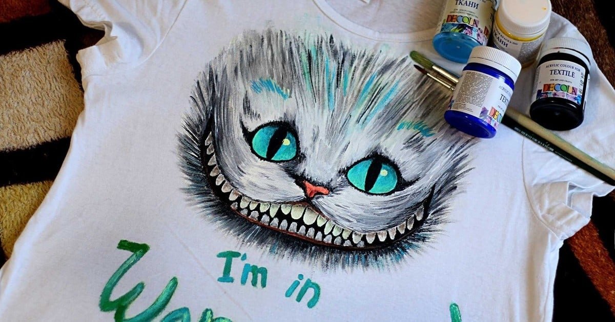 Красками для ткани Чеширский кот