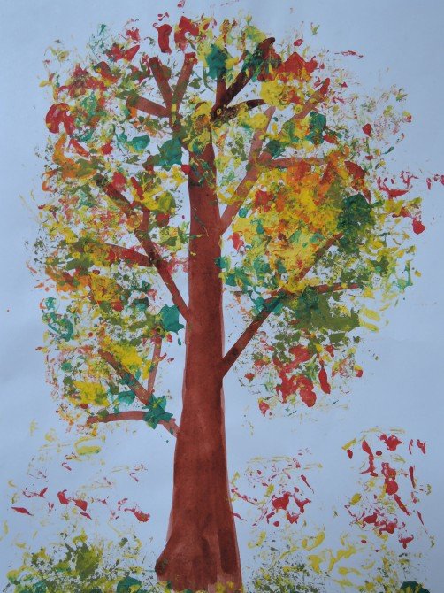Рисование деревья осенью
