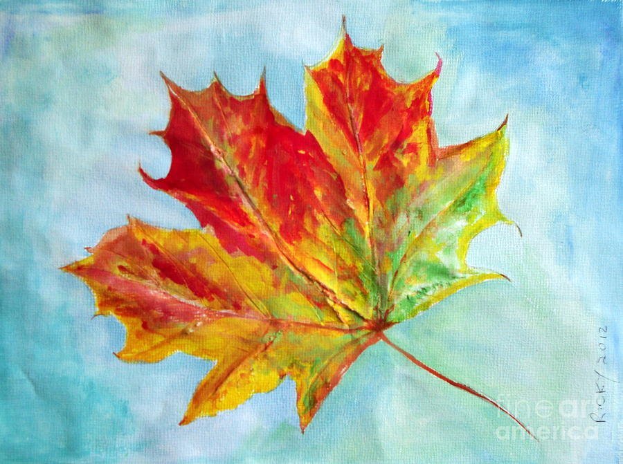 Листья красками