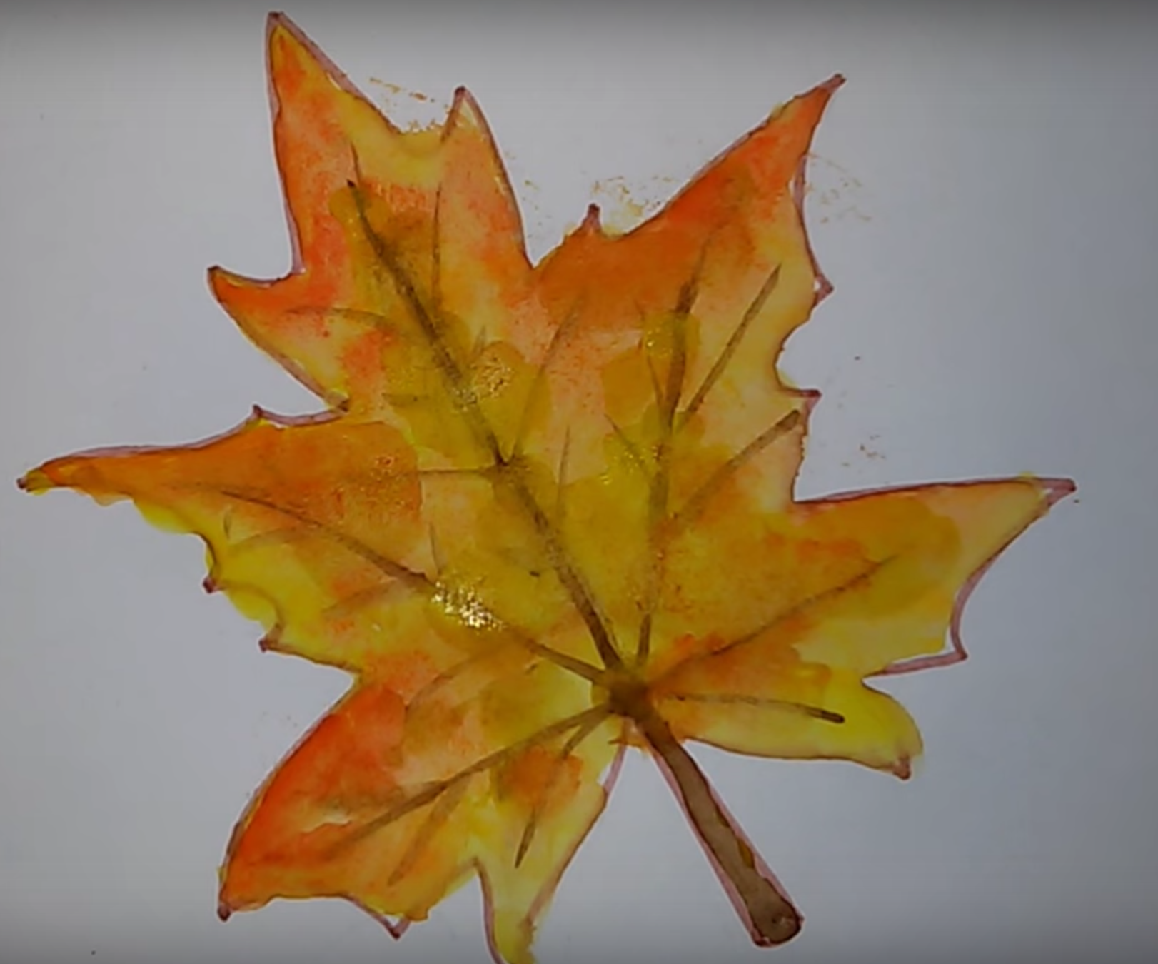 Рисование листьев клена