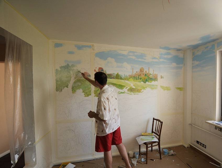 Разрисованные стены в квартире