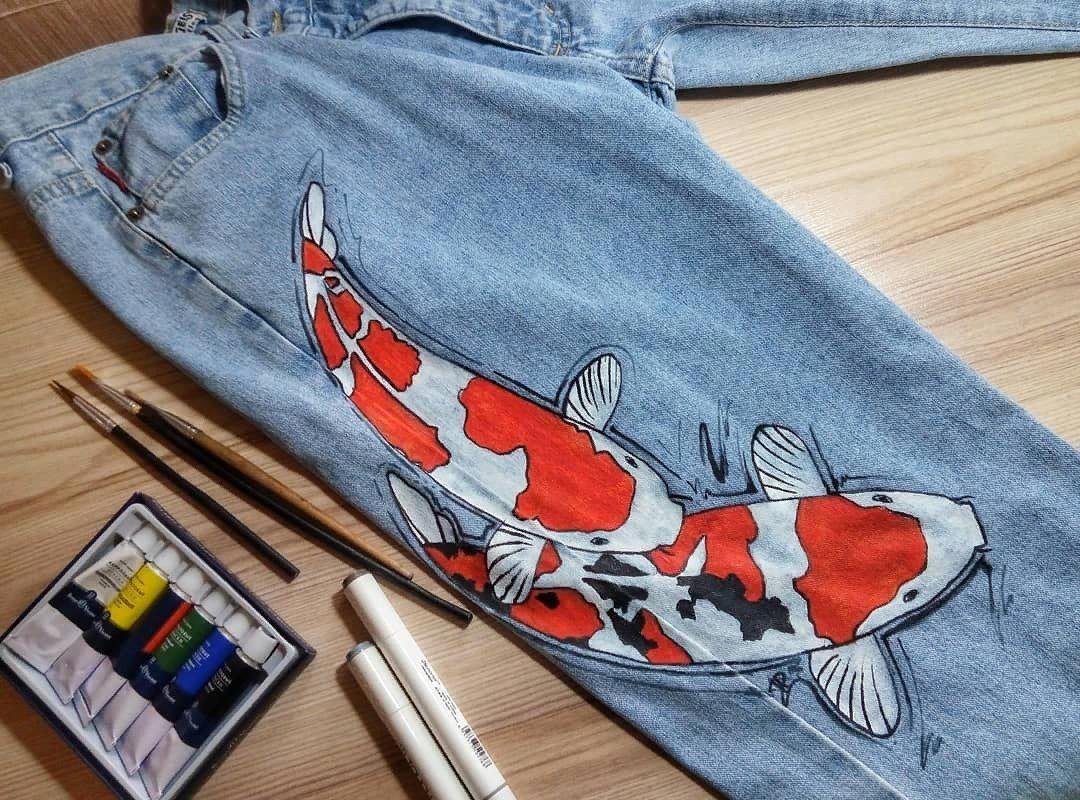 Рисование на джинсах