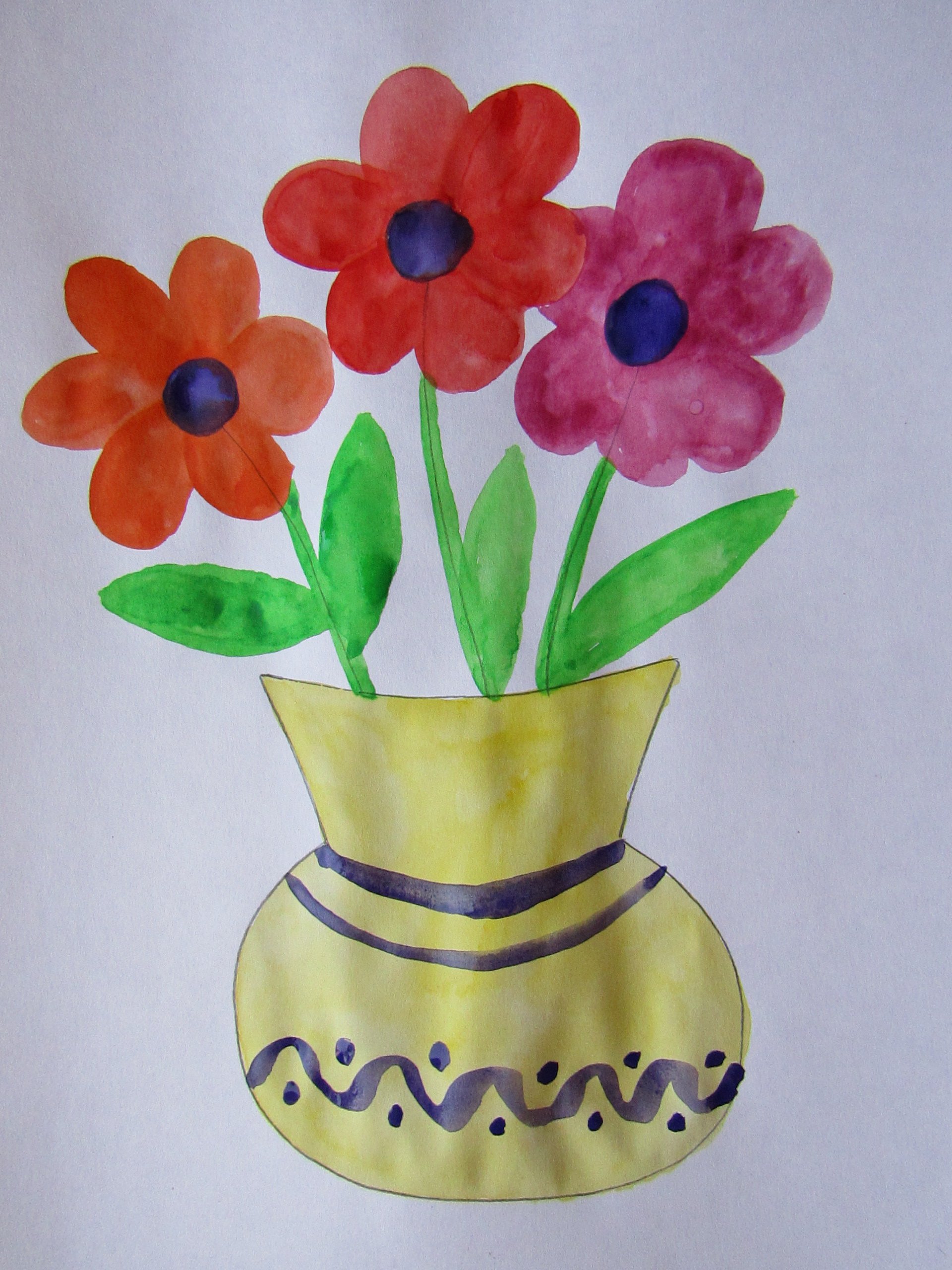 Уроки рисования ваза с цветами