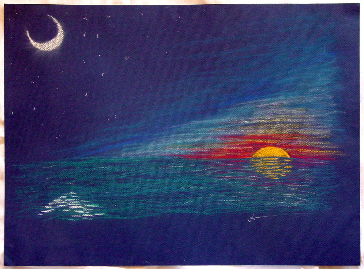 Рисунок Звездный закат