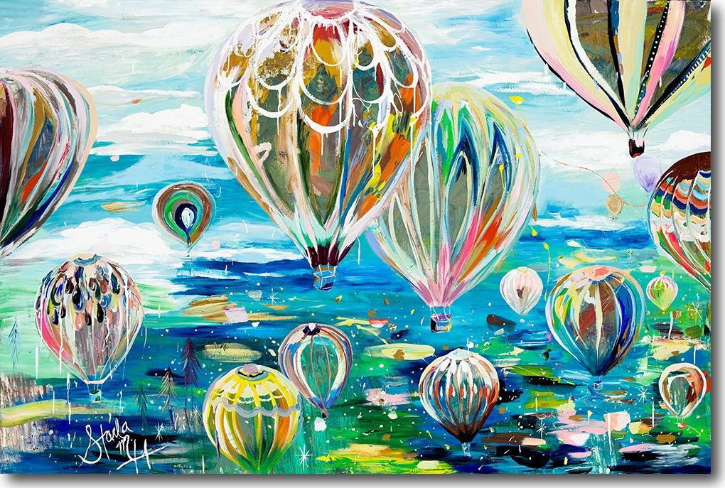 Воздушные шары живопись акрил