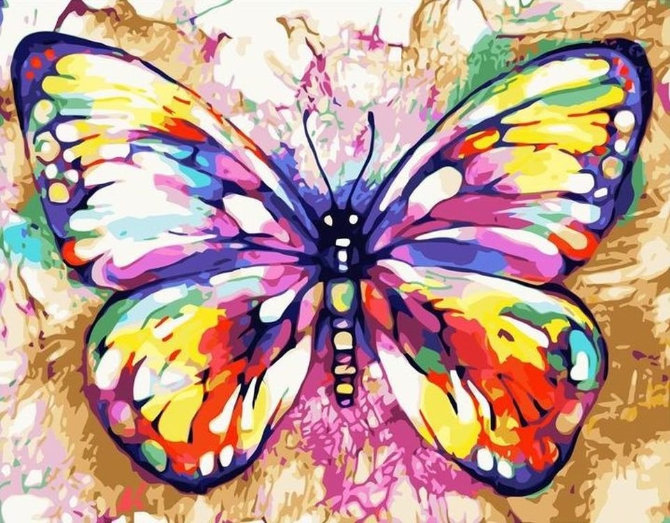 Бабочка красками