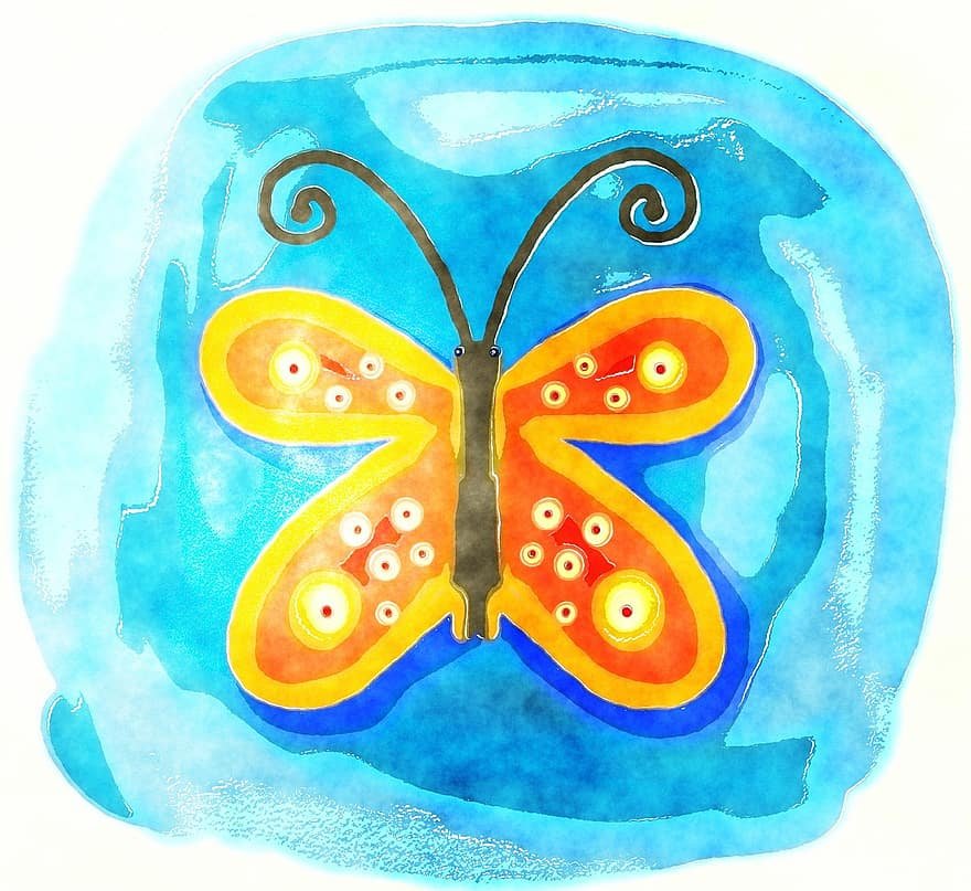 Рисование красками бабочка для малышей