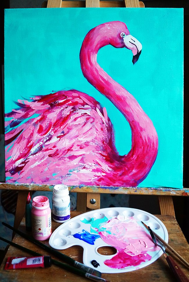 Фламинго акрилом